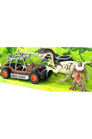 Öğretici Eğitici Oyuncaklar Dinozor Avcısı Buggyli Oyun Seti Kız Erkek Çocuk Oyuncak