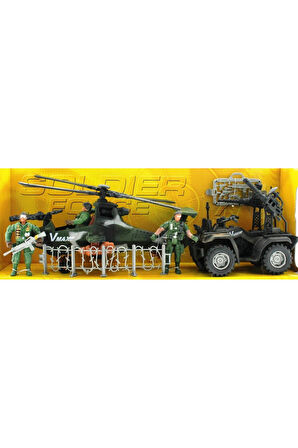 Erkek Çocuk Oyuncak Atv ve Helikopterli Askeri Oyun Seti Kız Çocuk Eğitici Oyuncaklar