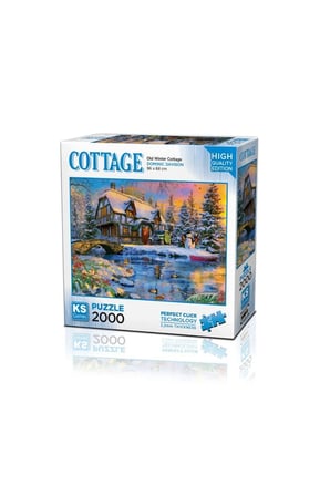 Erkek Çocuk Oyuncak 22526 Old Winter Cottage 2000 Parça Puzzle -KS Puzzle Kız Çocuk Eğitici Oyuncakl
