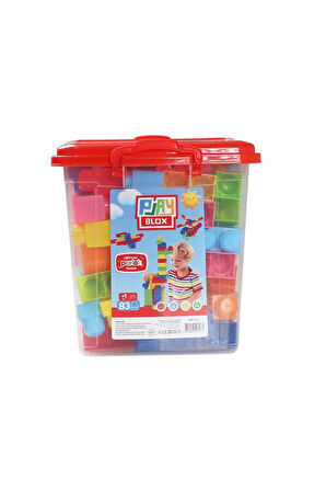 Erkek Çocuk Oyuncak Play Blox Yapı Oyuncakları 83 Parça Kovalı Parlak Renkler Mega Blok Seti 3073 Kı