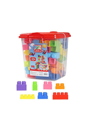 Erkek Çocuk Oyuncak Play Blox Yapı Oyuncakları 83 Parça Kovalı Parlak Renkler Mega Blok Seti 3073 Kı