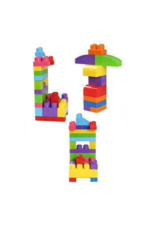 Erkek Çocuk Oyuncak Play Blox Yapı Oyuncakları 56 Parça Kovalı Parlak Renkler Mega Blok Seti 3042 Kı