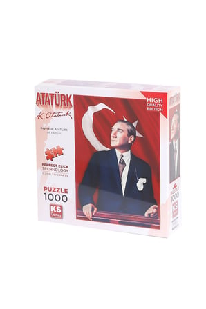 Erkek Çocuk Oyuncak 20728 Atatürk ve Türk Bayrağı 1000 Parça Puzzle -KS Puzzle Kız Çocuk Eğitici Oyu