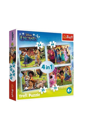 Erkek Çocuk Oyuncak PUZZLE-34615 Encanto 4IN1 Puzzle Kız Çocuk Eğitici Oyuncaklar