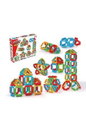 Erkek Çocuk Oyuncak 03896 Geometrik Puzzle 64 Parça Kız Çocuk Eğitici Oyuncaklar