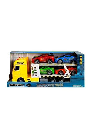 Erkek Çocuk Oyuncak 2326 1:24 Maxx Wheels Sesli ve Işıklı 2 Katlı Transporter Tır 44cm Kız Çocuk Eği