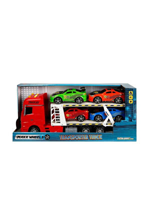 Erkek Çocuk Oyuncak 2326 1:24 Maxx Wheels Sesli ve Işıklı 2 Katlı Transporter Tır 44cm Kız Çocuk Eği