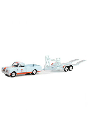 Erkek Çocuk Oyuncak Greenlight 1/64 1968 Chevrolet C-10 Shortbed and Tandem Car Kız Çocuk Eğitici Oy