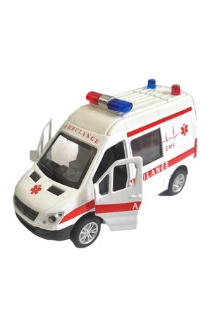 Çocuk Gelişim Oyuncaklar Metal Çek-bırak Işıklı Sesli Kapıları Açılır Kapanır Kurtarma Aracı 12cm Kı