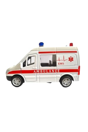 Çocuk Gelişim Oyuncaklar Metal Çek-bırak Işıklı Sesli Kapıları Açılır Kapanır Kurtarma Aracı 12cm Kı