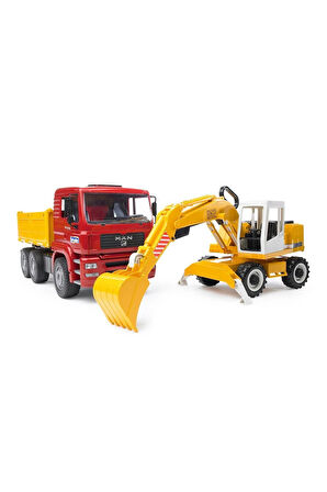 Erkek Çocuk Oyuncak Man Damperli Kamyon Ve Liebherr Ekskavatör Kız Çocuk Eğitici Oyuncaklar