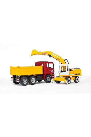 Erkek Çocuk Oyuncak Man Damperli Kamyon Ve Liebherr Ekskavatör Kız Çocuk Eğitici Oyuncaklar