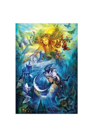 Erkek Çocuk Oyuncak 5218 Art Puzzle, Gündüz ve Gece Prensesleri 1000 Parça Kız Çocuk Eğitici Oyuncak