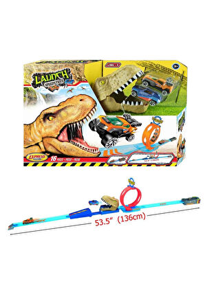 Erkek Çocuk Oyuncak Express Wheels 16 Parça T-Rex Araç ve Yol Oyun Seti Kız Çocuk Eğitici Oyuncaklar