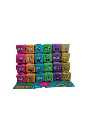 Çocuk Gelişim Oyuncaklar 24'lü Rengarenk 3 Tarafı Emojili Figürlü Küp Çim Adamlar Okul Ve Okul Önces