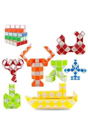 Çocuk Gelişim Oyuncaklar Şekilden Şekile Giren Sihirli Yılan Zeka Küpü Snake Magic Cube 3 Lü Set Kız