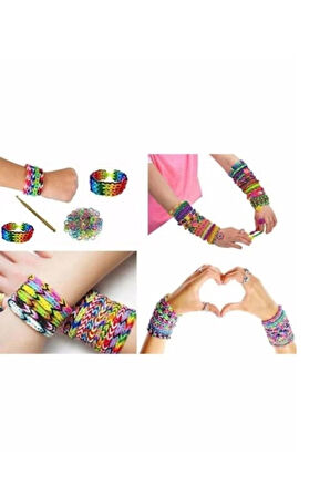 Çocuk Gelişim Oyuncaklar Takı Yapma Seti Lastikli Örme Bileklik Yapma Seti 620 Parça Kız Erkek Çocuk