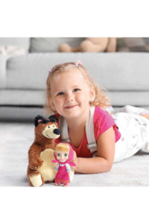 Erkek Çocuk Oyuncak Masha ile Koca Ayı 20cm Peluş 12cm Bebek MHA21000 Kız Çocuk Eğitici Oyuncaklar