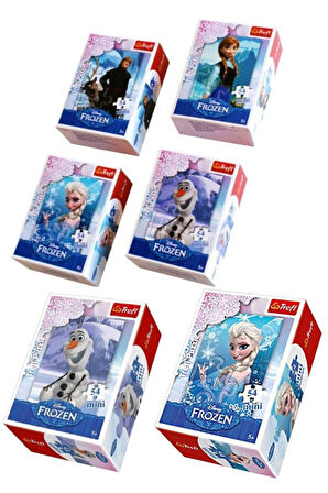 Çocuk Gelişim Oyuncaklar Disney Lisanslı Frozen Mini Puzzle Set 6Adet 54 Parça Puzzle Kız Erkek Çocu