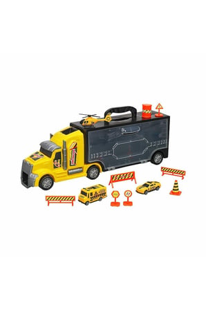 Erkek Çocuk Oyuncak ERN-874 Heroes Toys Çantalı İnşaat Taşıyıcı Tır Seti Kız Çocuk Eğitici Oyuncakla