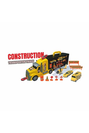 Erkek Çocuk Oyuncak ERN-874 Heroes Toys Çantalı İnşaat Taşıyıcı Tır Seti Kız Çocuk Eğitici Oyuncakla