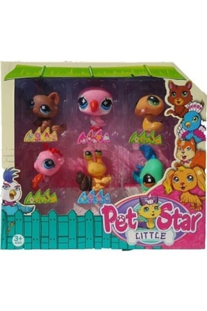 Çocuk Gelişim Oyuncaklar Littlest Pet Shop Neşeli Minişler 6'lı Miniş Ailesi Oyuncak Pet Star Little