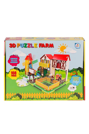 Erkek Çocuk Oyuncak LC0115 3D Boyutlu Çiftlik Puzzle -Laçokids Kız Çocuk Eğitici Oyuncaklar