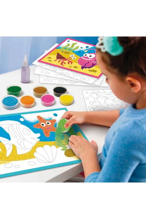 Erkek Çocuk Oyuncak Deniz Hayvanları Desenli Kum Boyama Seti Kız Çocuk Eğitici Oyuncaklar