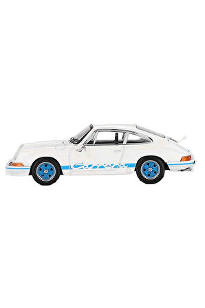 Erkek Çocuk Oyuncak Mini GT 1/64 Porsche 911 RS 2.7 Grand Prix White with Blue Livery Kız Çocuk Eğ