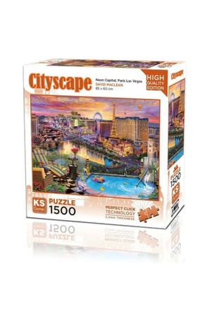 Erkek Çocuk Oyuncak Ks Games Neon Capital Paris Las Vegas Puzzle 1500 Parça 22038 Kız Çocuk Eğitici