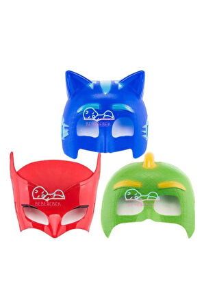 Çocuk Gelişim Oyuncaklar Pijamaskeliler Pj Maskeliler Pj Masks 3 Renk 3 Lü Set Yüz Maskeleri Kız Erk