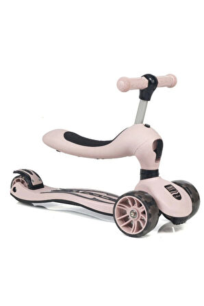 Erkek Çocuk Oyuncak Smart Oturaklı 3 Tekerlekli Işıklı Scooter Bebe Somon Kız Çocuk Eğitici Oyuncakl