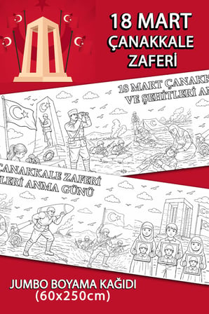 Jumbo Çanakkale Zaferi Dev boyama Kağıdı 60cm x 250cm