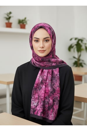 Müslüm, Floral Çiçek Desenli Bürümcük Şal – Zarif, Kaymaz, Terletmez ve Rahat Kullanım 75 x 200 cm