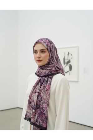Müslüm, Floral Çiçek Desenli Bürümcük Şal – Zarif, Kaymaz, Terletmez ve Rahat Kullanım 75 x 200 cm