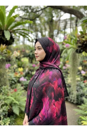 Müslüm, Floral Yaprak Desenli Bürümcük Şal – Zarif, Kaymaz, Terletmez ve Rahat Kullanım 75 x 200 cm