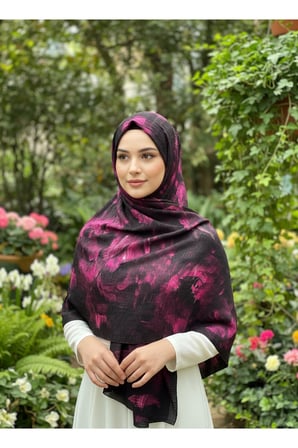 Müslüm, Floral Yaprak Desenli Bürümcük Şal – Zarif, Kaymaz, Terletmez ve Rahat Kullanım 75 x 200 cm