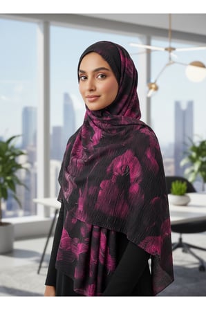 Müslüm, Floral Yaprak Desenli Bürümcük Şal – Zarif, Kaymaz, Terletmez ve Rahat Kullanım 75 x 200 cm