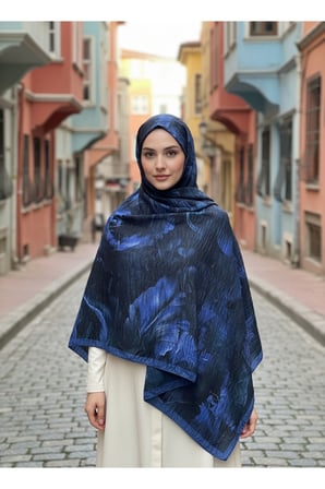 Müslüm, Floral Yaprak Desenli Bürümcük Şal – Zarif, Kaymaz, Terletmez ve Rahat Kullanım 75 x 200 cm