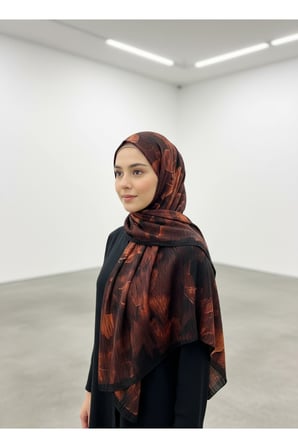 Müslüm, Floral Yaprak Desenli Bürümcük Şal – Zarif, Kaymaz, Terletmez ve Rahat Kullanım 75 x 200 cm