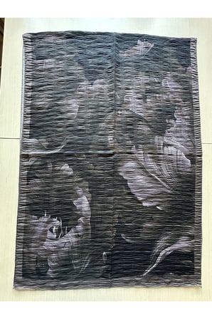 Müslüm, Floral Yaprak Desenli Bürümcük Şal – Zarif, Kaymaz, Terletmez ve Rahat Kullanım 75 x 200 cm