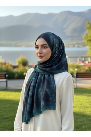 Müslüm, Floral Yaprak Desenli Bürümcük Şal – Zarif, Kaymaz, Terletmez ve Rahat Kullanım 75 x 200 cm