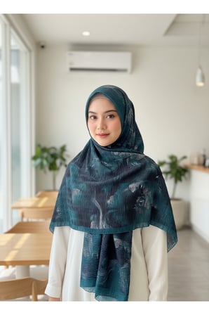Müslüm, Floral Yaprak Desenli Bürümcük Şal – Zarif, Kaymaz, Terletmez ve Rahat Kullanım 75 x 200 cm