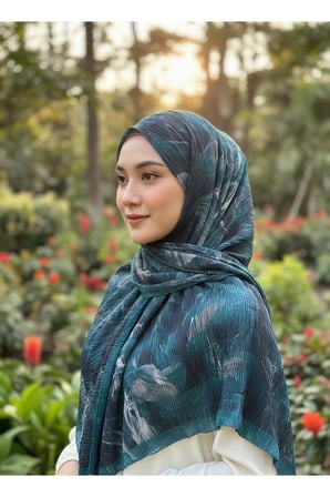 Müslüm, Floral Yaprak Desenli Bürümcük Şal – Zarif, Kaymaz, Terletmez ve Rahat Kullanım 75 x 200 cm