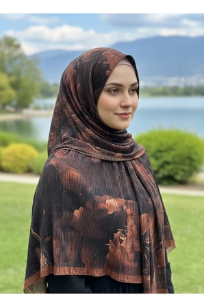 Müslüm, Floral Yaprak Desenli Bürümcük Şal – Zarif, Kaymaz, Terletmez ve Rahat Kullanım 75 x 200 cm