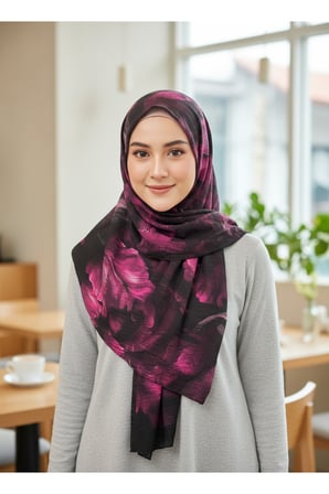 Müslüm, Floral Yaprak Desenli Bürümcük Şal – Zarif, Kaymaz, Terletmez ve Rahat Kullanım 75 x 200 cm