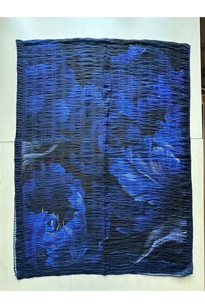 Müslüm, Floral Yaprak Desenli Bürümcük Şal – Zarif, Kaymaz, Terletmez ve Rahat Kullanım 75 x 200 cm