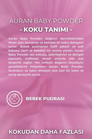 Baby Powder Kokulu Oto Kokusu, İp Askılı Araç Kokusu 8ml