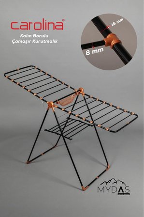 Siyah 007 Kalın Borulu Çamaşır Kurutmalık Demir
