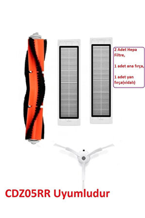 Mi Robot Vacuum Cleaner CDZ05RR modeli ile uyumlu hepa filtre fırça seti